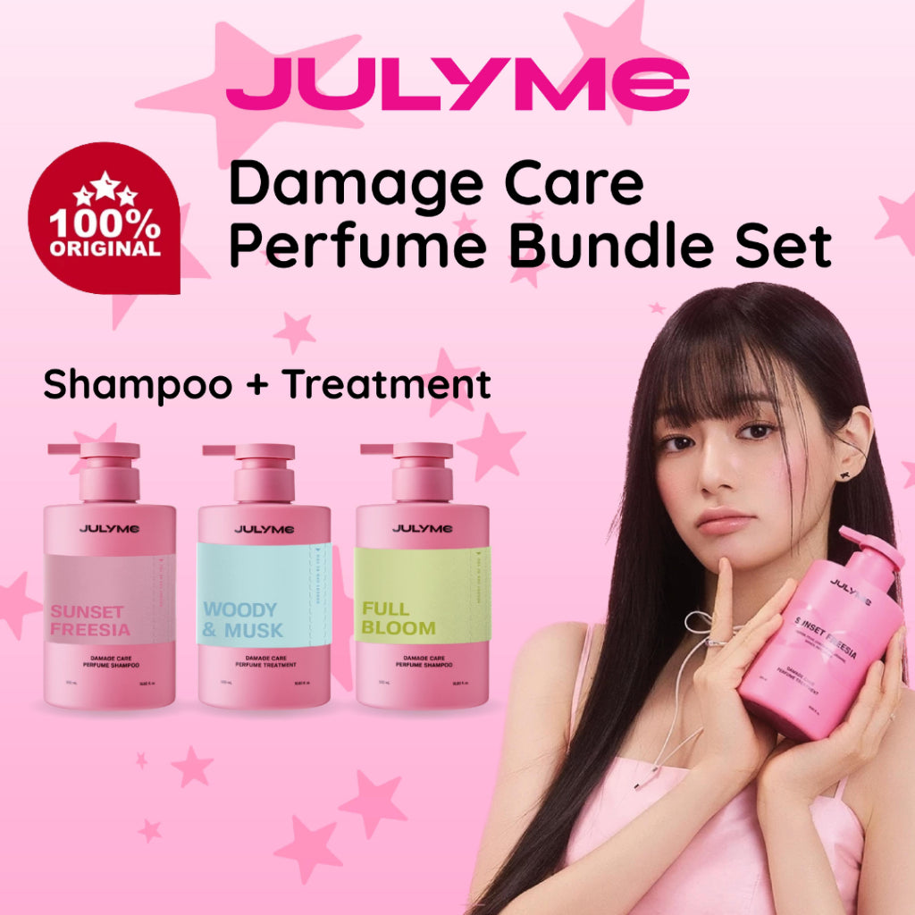 JULYME Damage Care Perfume Shampoo + Treatment Set 500ml | Keratin Repair, Anti Hair Loss, Smooth & Shine Hair