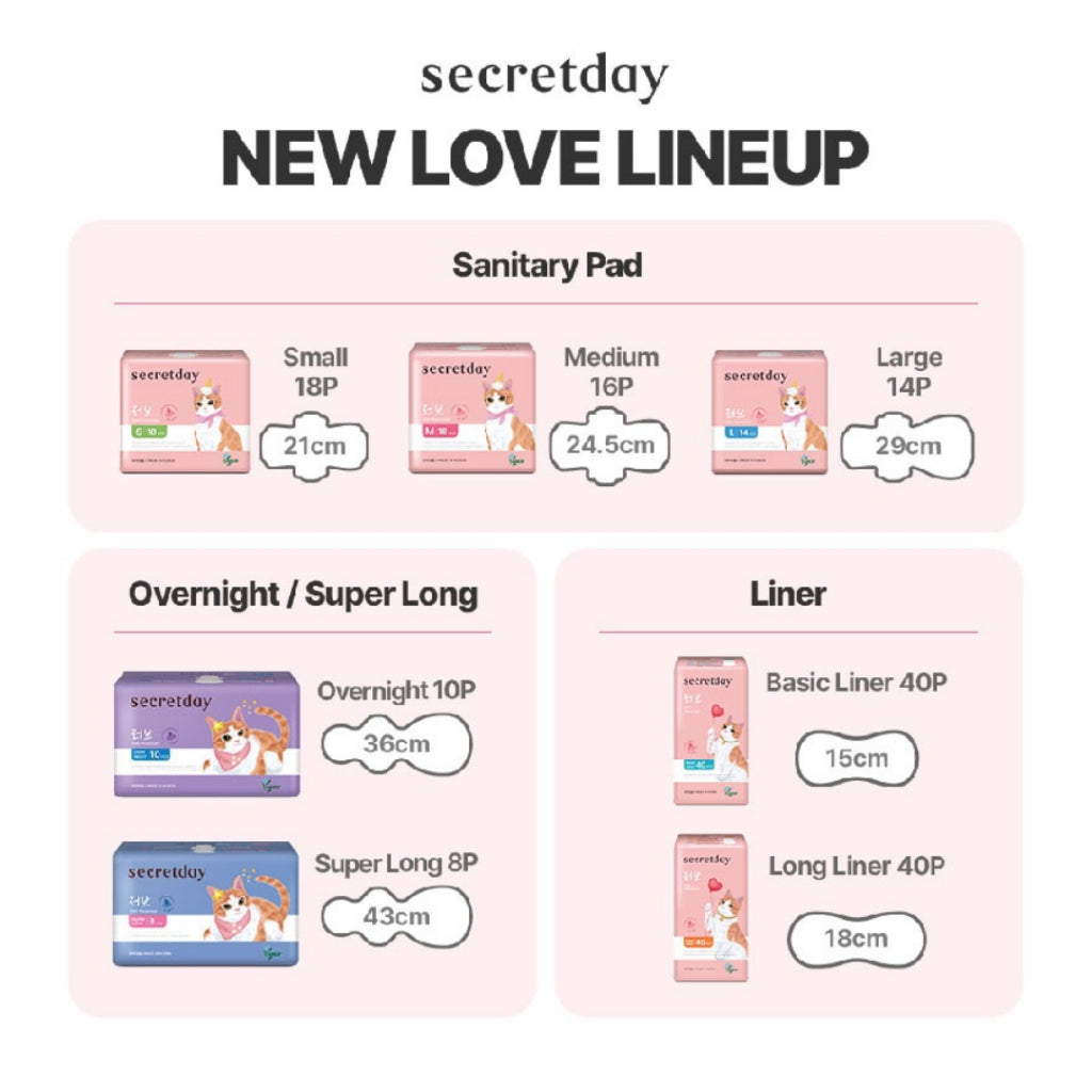 SECRETDAY Love Plus Medium 24.5cm 16s | Strong Absorption | Prevent Leakage | Suitable for Sport Wear