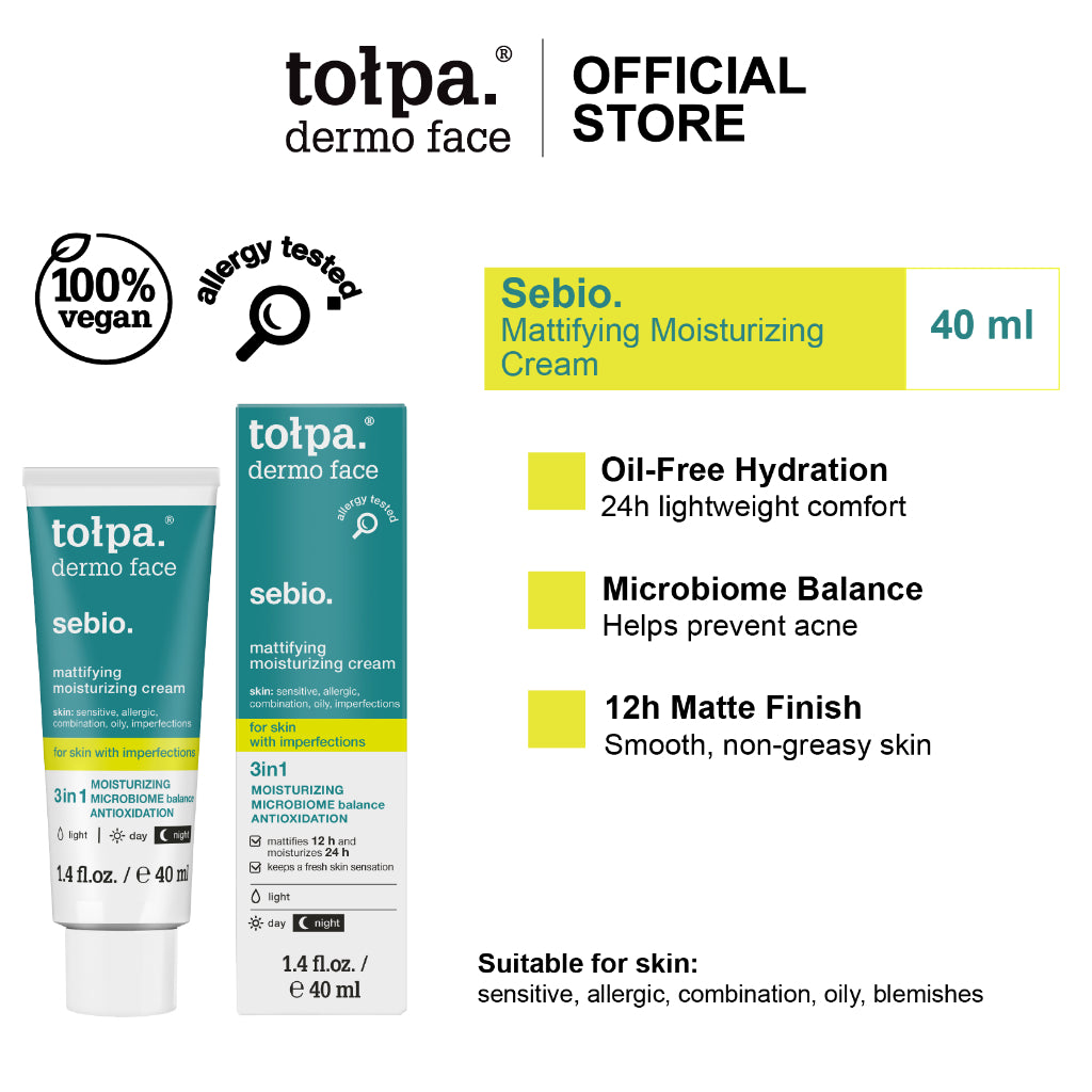 Tolpa Sebio Mattifying Moisturizing Cream Oil Control Prevent Acne | 40ml