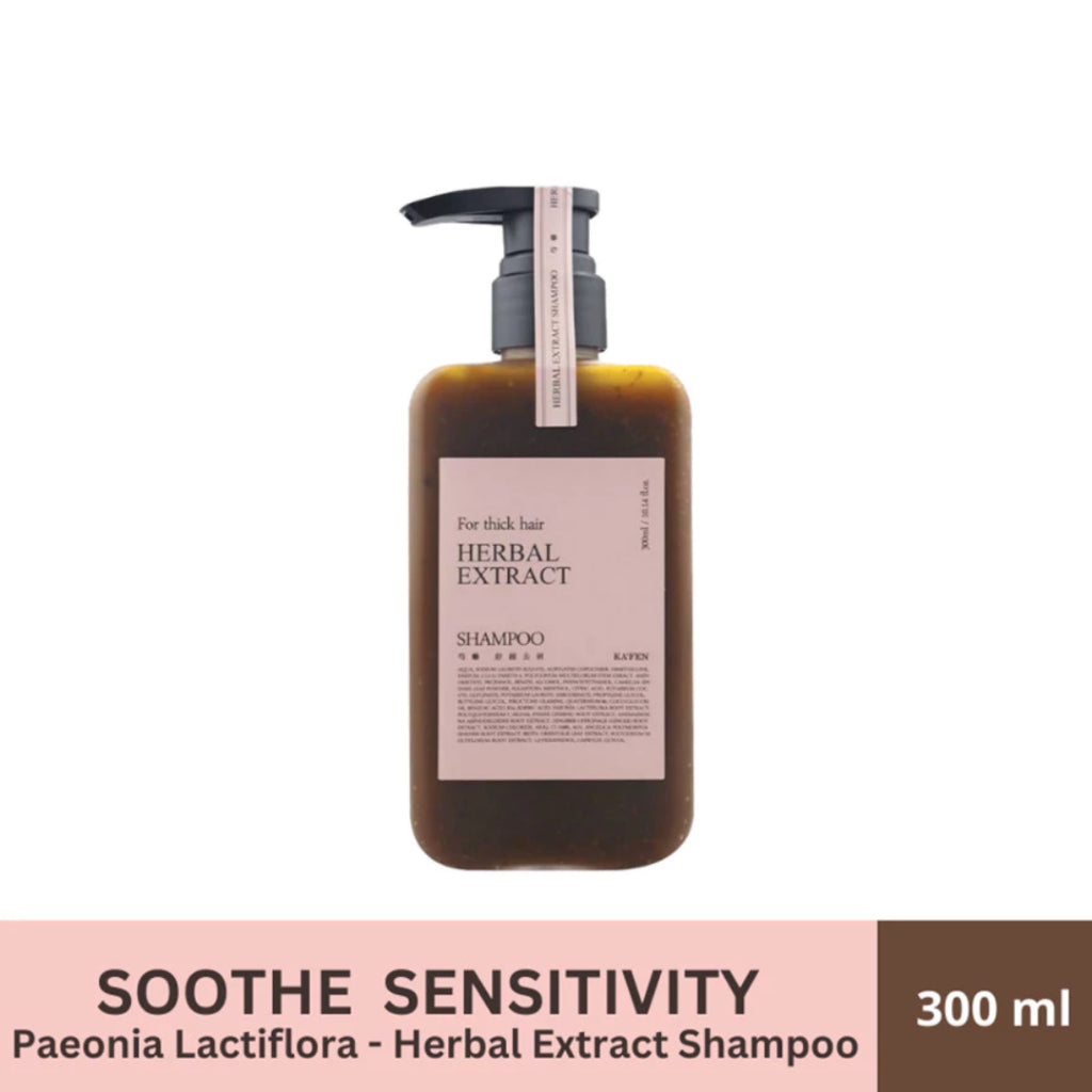 KAFEN Herbal Extract Paeonia Lactiflora Shampoo 300ml | Gentle Soothing Shampoo for Sensitive Scalp