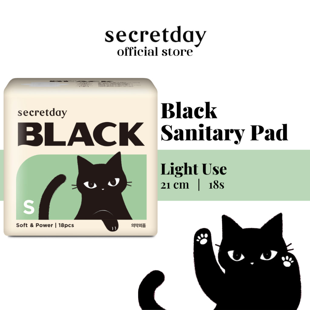 SECRETDAY Black Line Up Sanitary Pad | Strong Absorption | Prevent Leakage | Soft | Feminine Care