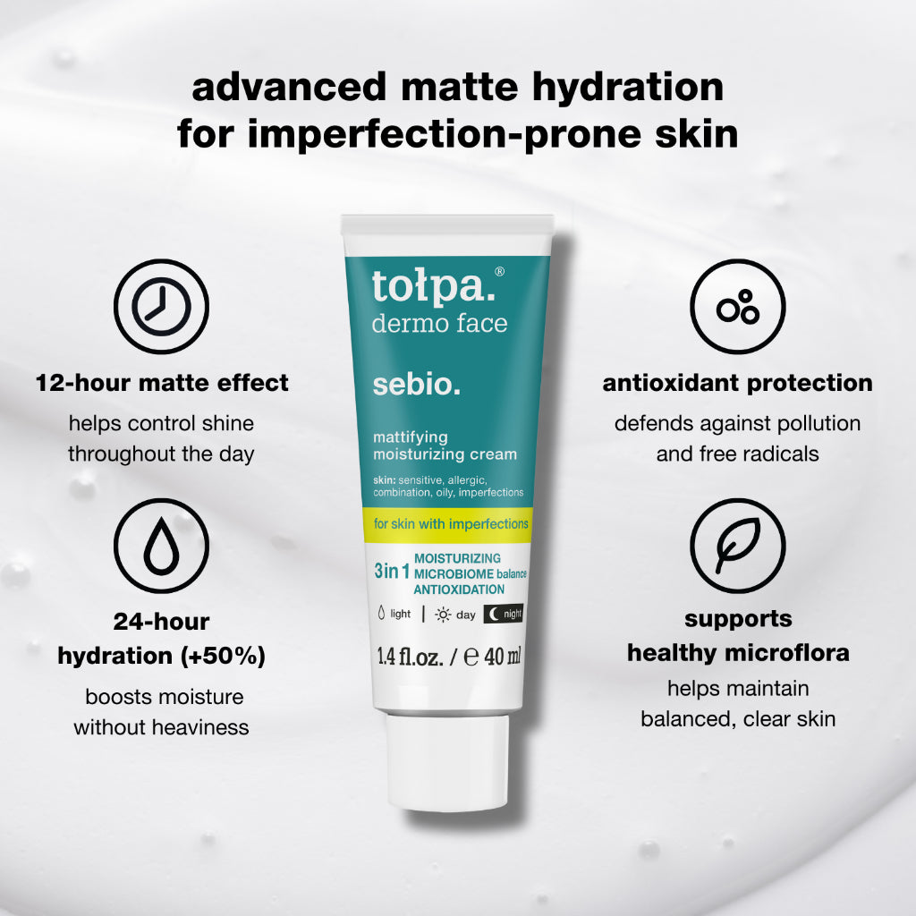 Tolpa Sebio Mattifying Moisturizing Cream Oil Control Prevent Acne | 40ml