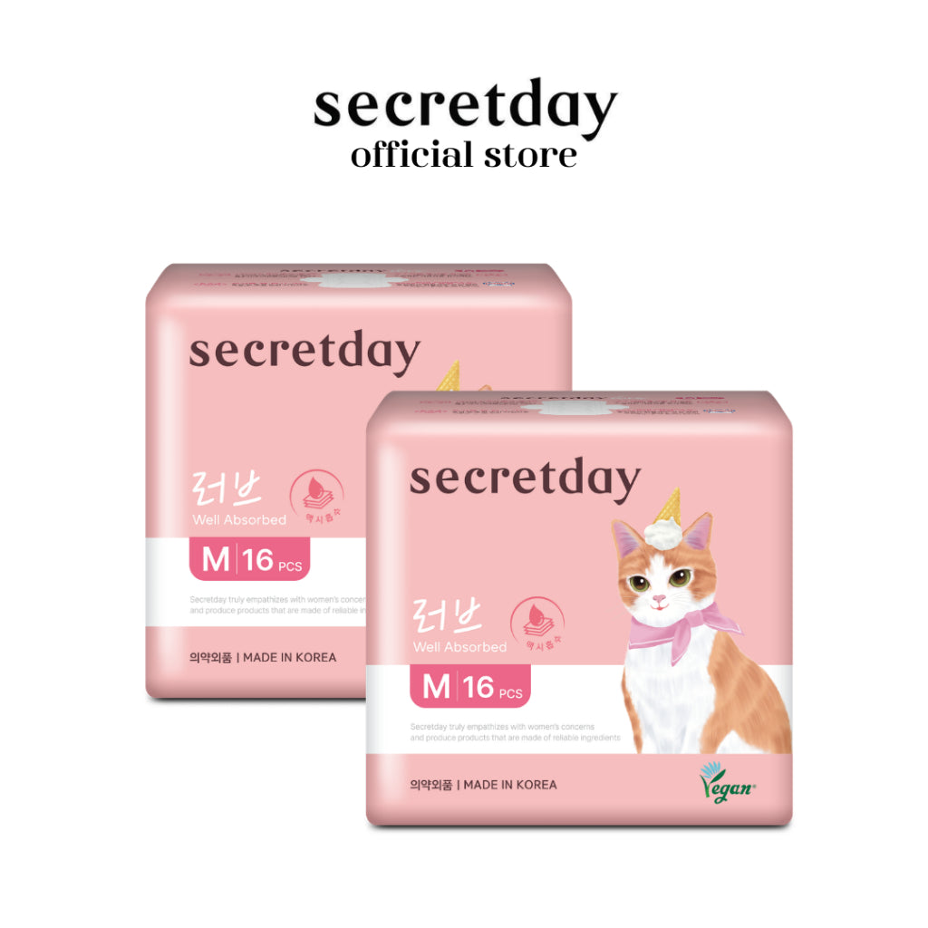 SECRETDAY Love Plus Medium 24.5cm 16s | Strong Absorption | Prevent Leakage | Suitable for Sport Wear