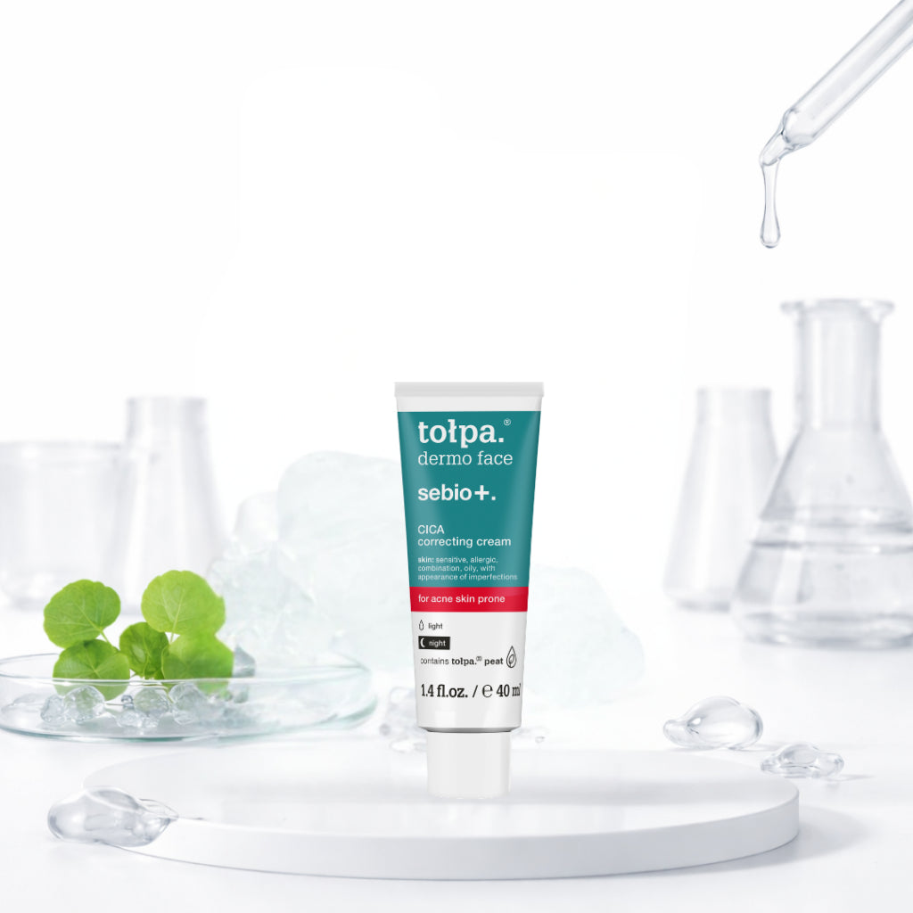 Tolpa Sebio+ Skincare Set | AHA LHA Face Wash Gel, Toner & CICA Correcting Cream for Blemish-Prone Skin
