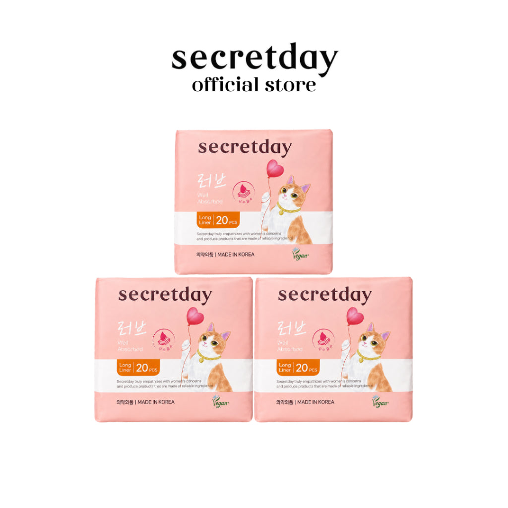 SECRETDAY Love Plus Long Liner 18cm 20s | Strong Absorption | Prevent Leakage | Suitable for Sport Wear