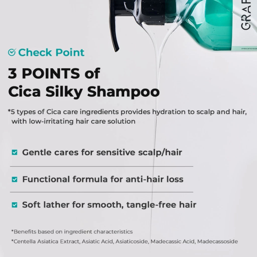 [READY STOCK] GRAFEN Cica Silky Shampoo for Sensitive Scalp | Anti Hairloss 500ml