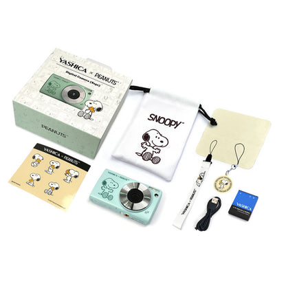 Yashica X Peanuts (Snoopy version) Compact Digital Camera DP-100 (Blue Sky/Sage) [1-YEAR WARRANTY]