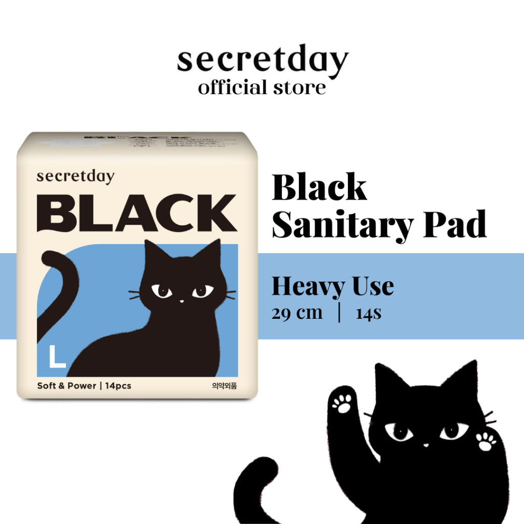 SECRETDAY Black Line Up Sanitary Pad | Strong Absorption | Prevent Leakage | Soft | Feminine Care