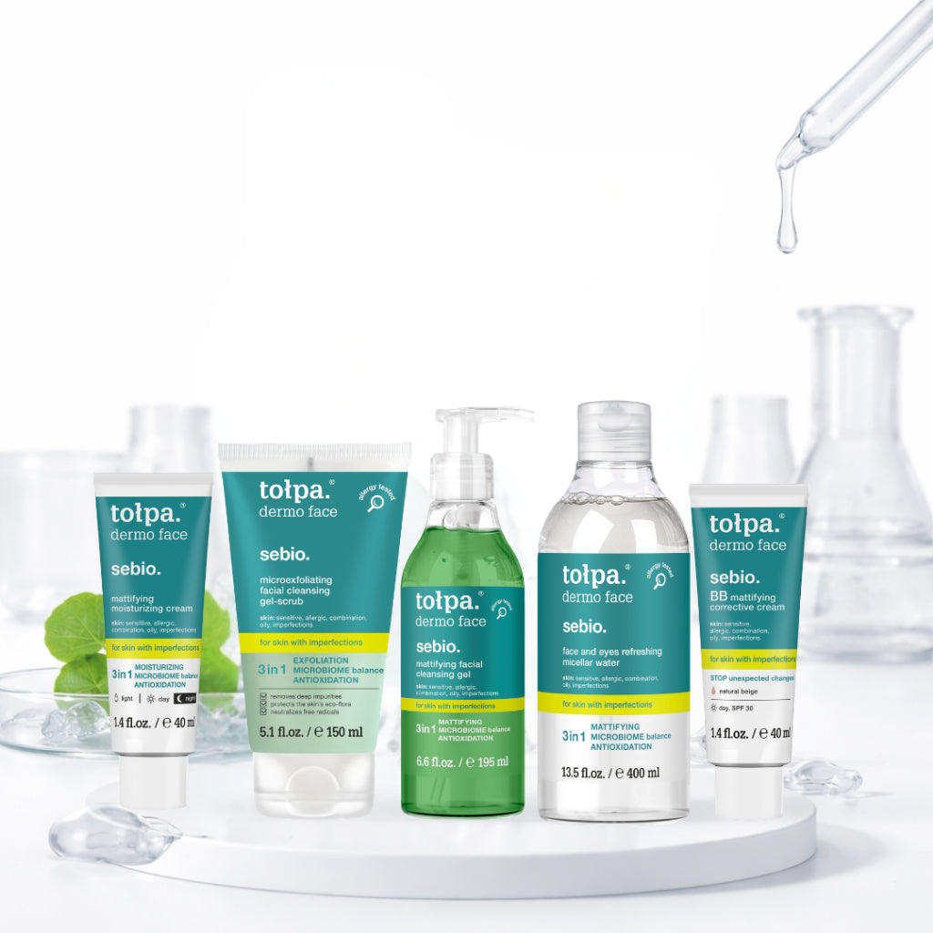 Tolpa Sebio. Oil Control Skincare Set | Cleanser | Micellar Water | Mattifying Cream