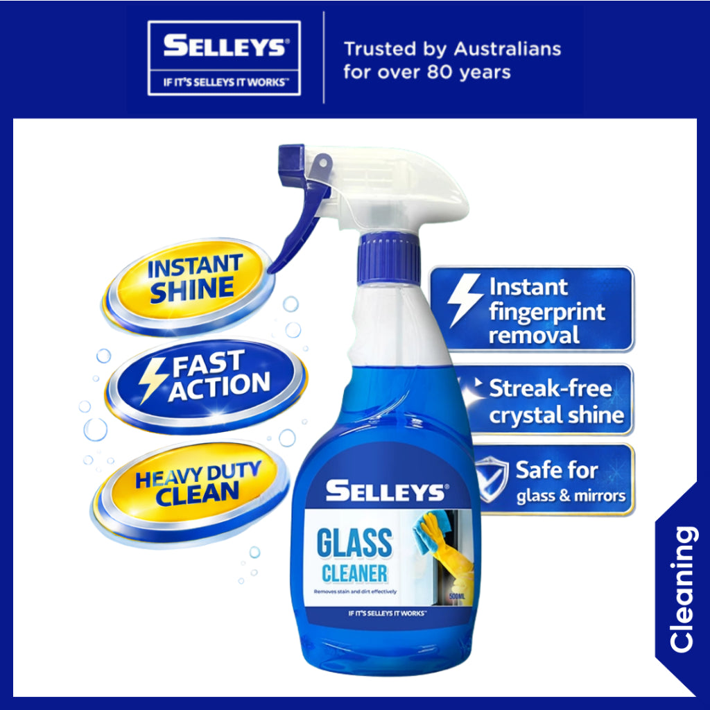 Selleys Glass Cleaner Spray 500ml | Streak-Free Shine | Windows, Mirrors & Sc...