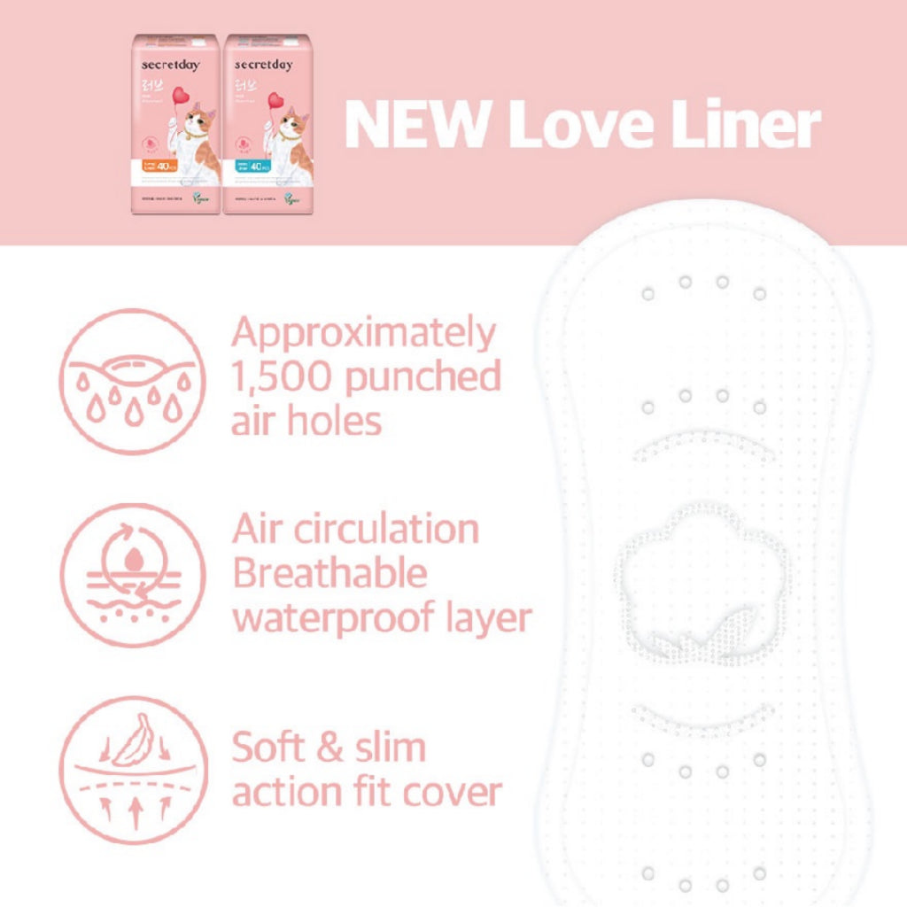 SECRETDAY Love Plus Long Liner 18cm 20s | Strong Absorption | Prevent Leakage | Suitable for Sport Wear