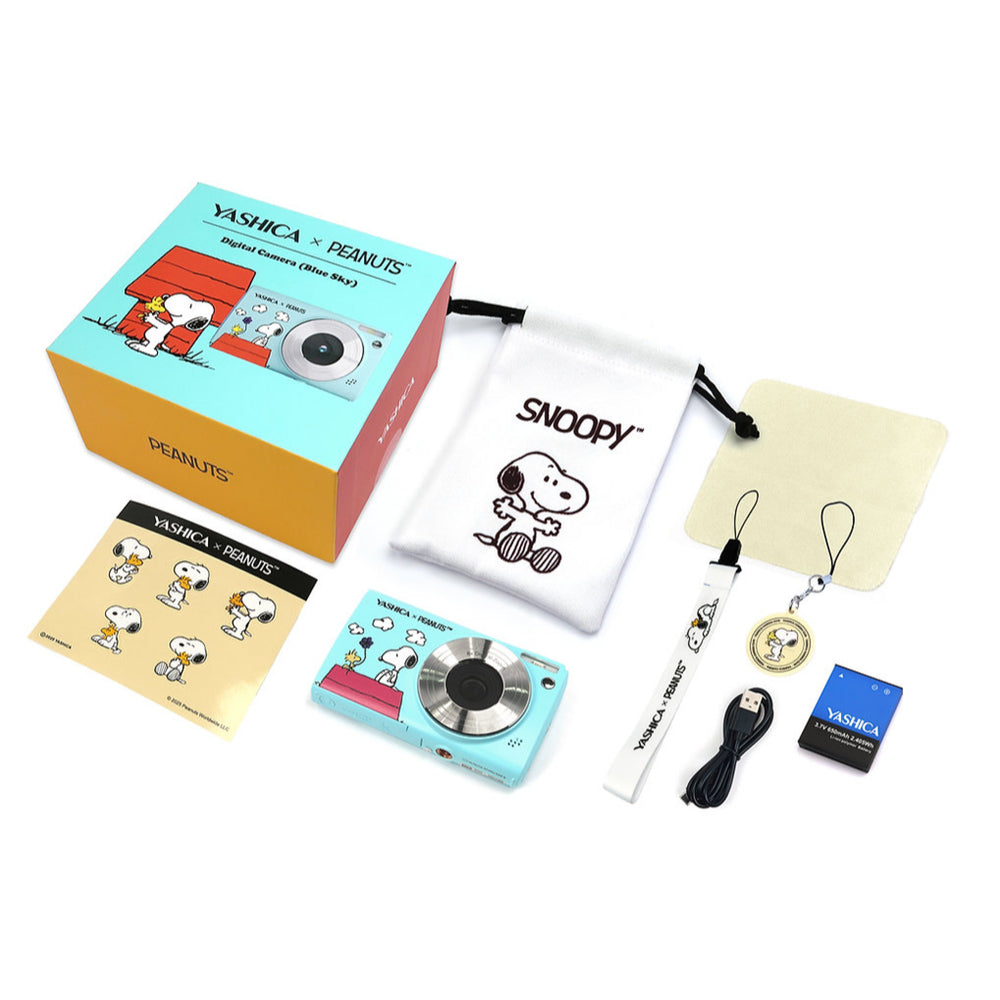 Yashica X Peanuts (Snoopy version) Compact Digital Camera DP-100 (Blue Sky/Sage) [1-YEAR WARRANTY]