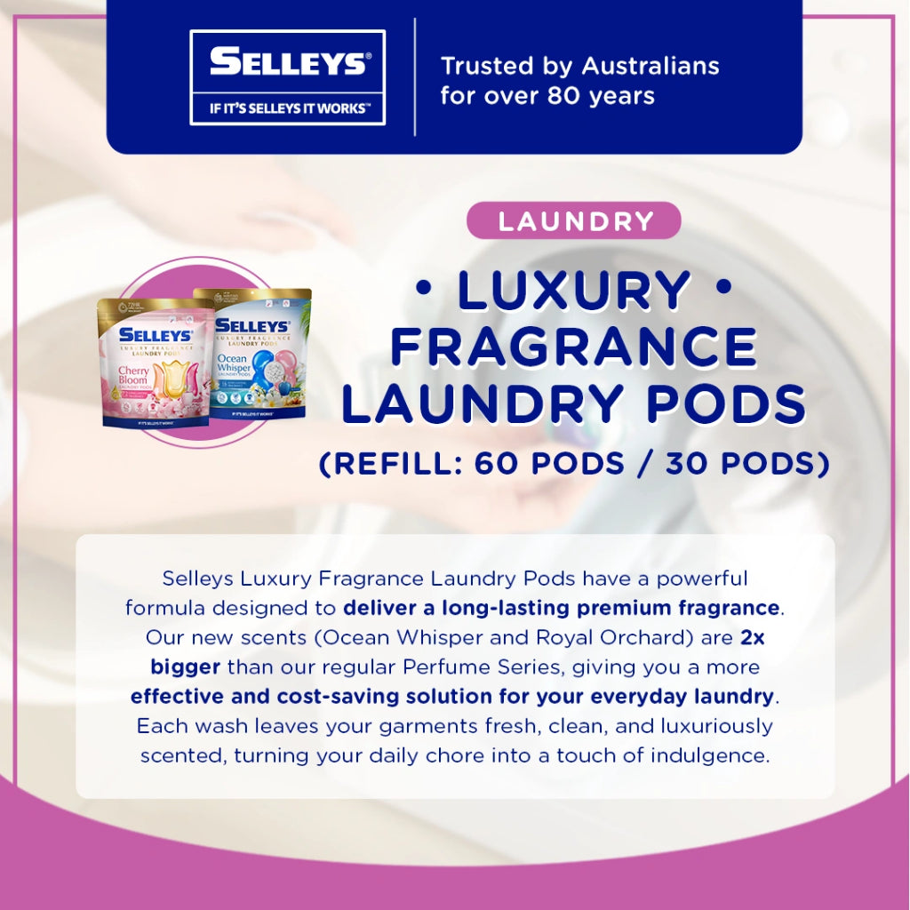 Selleys Laundry Pods Refill Pack [60 Pods] | Concentrated Detergent Pods | De...