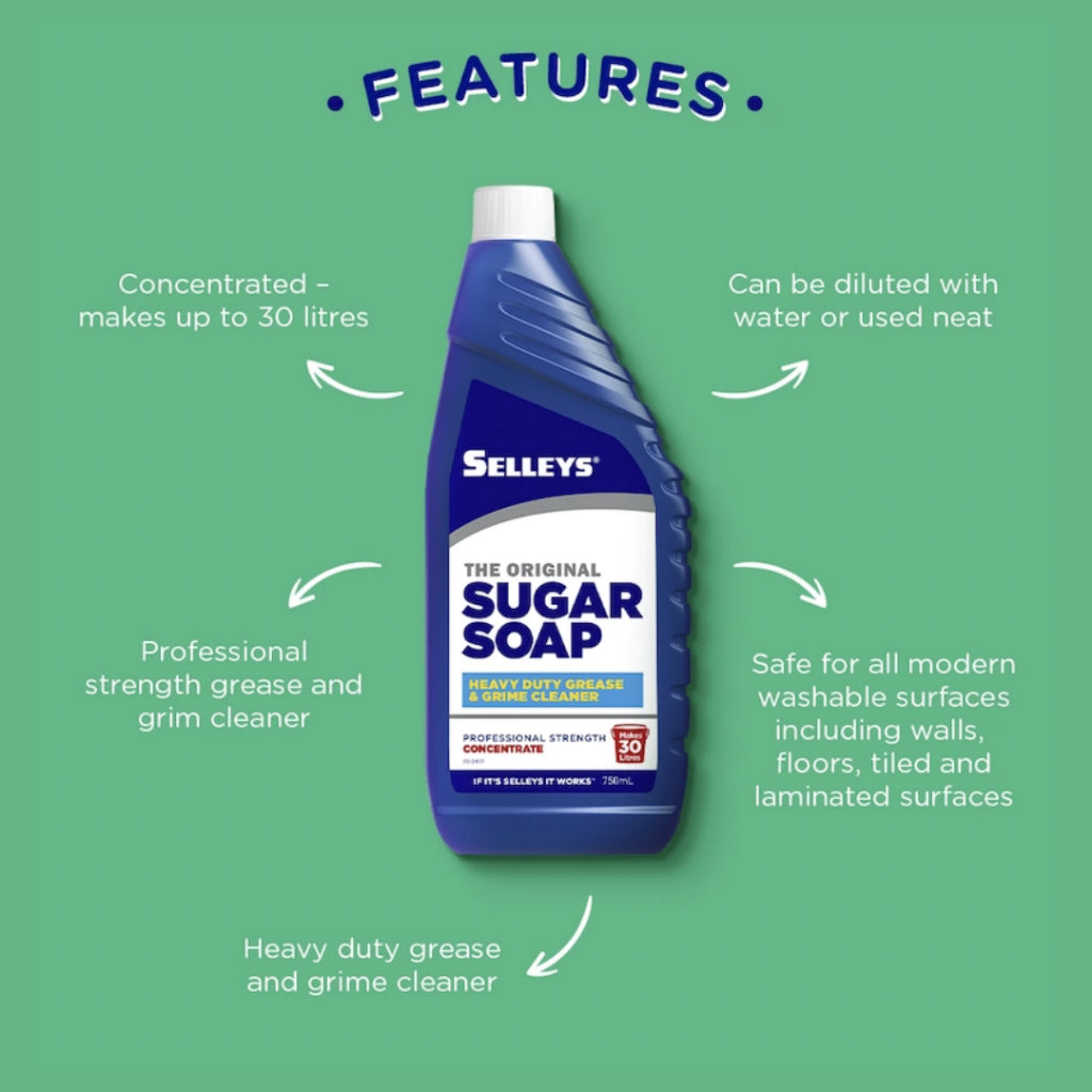 Selleys Sugar Soap 750ml | Pre-Paint Cleaner | Grease, Grime & Dirt Remover |...