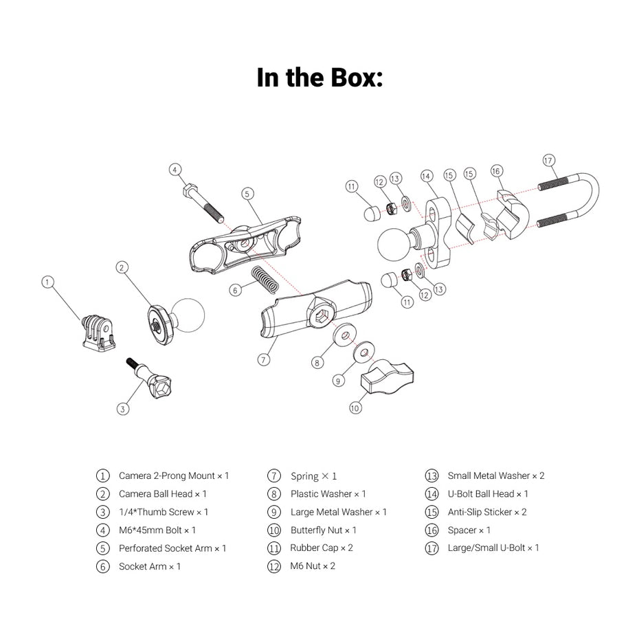 Insta360 Motorcycle U-Bolt Mount (Standard) for X4 Air/GO Ultra/X5/Ace Pro 2/X4/Ace Pro/Ace/X3