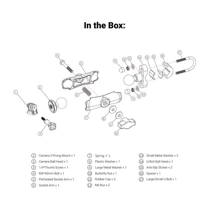 Insta360 Motorcycle U-Bolt Mount (Standard) for X4 Air/GO Ultra/X5/Ace Pro 2/X4/Ace Pro/Ace/X3