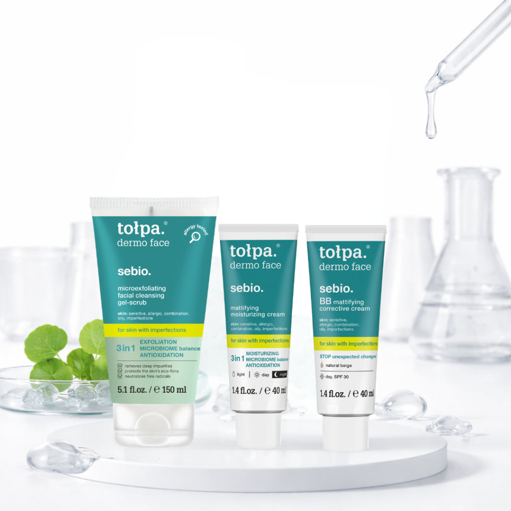 Tolpa Sebio. Oil Control Skincare Set | Cleanser | Micellar Water | Mattifying Cream