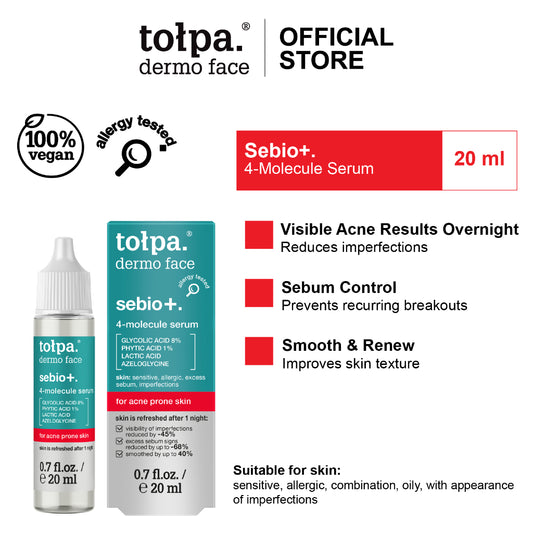 Tolpa Sebio+ 4-Molecule Serum Reduces Skin Texture Prevent Breakouts | 20ml