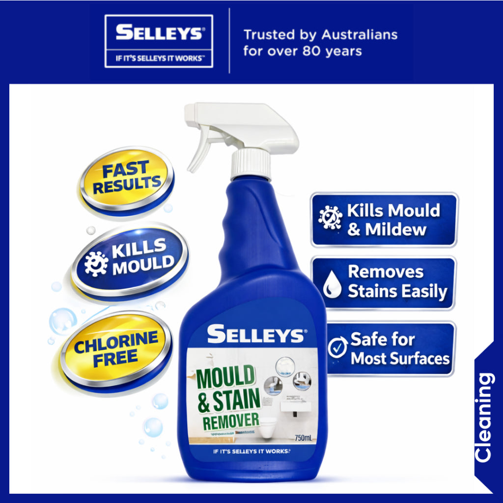 Selleys Mould & Stain Remover Spray 750ml | Black Mould, Mildew & Grime Cleaner