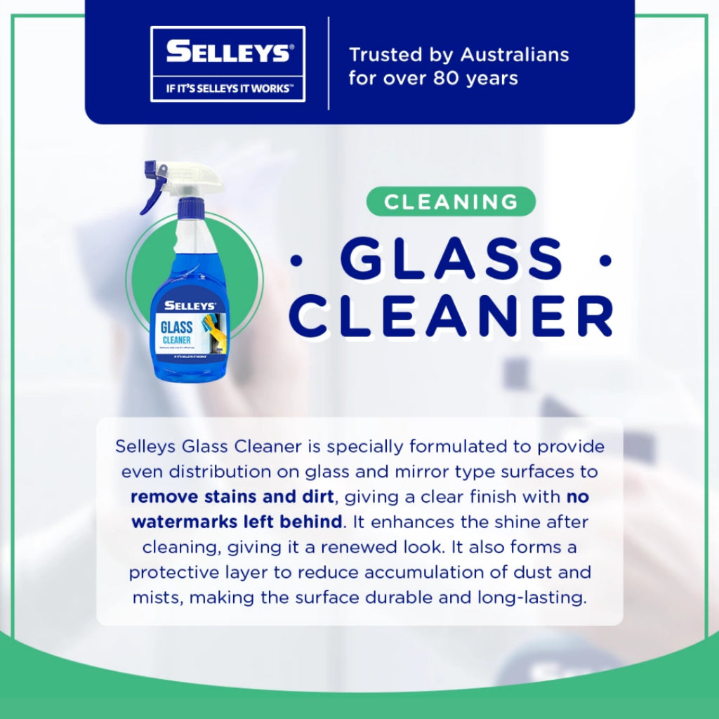 Selleys Glass Cleaner Spray 500ml | Streak-Free Shine | Windows, Mirrors & Sc...