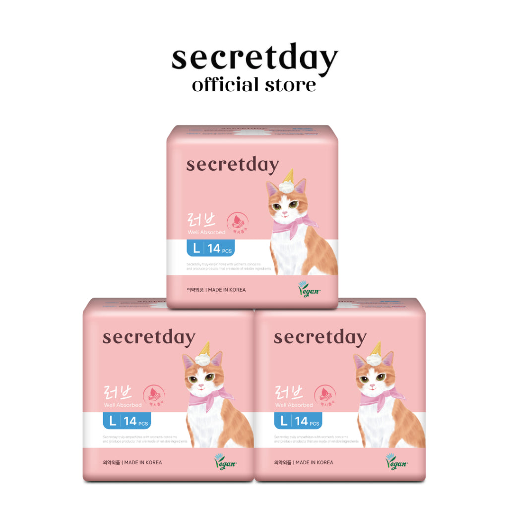 SECRETDAY Love Plus Line Up Sanitary Pad Large 29cm 16s | Strong Absorption | Prevent Leakage | Suitable for Sport Wear