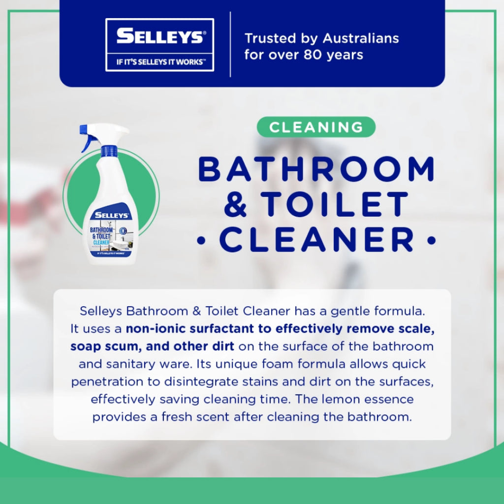 Selleys Bathroom Toilet Cleaner 500ml | Powerful Stain Removal | Limescale, G...