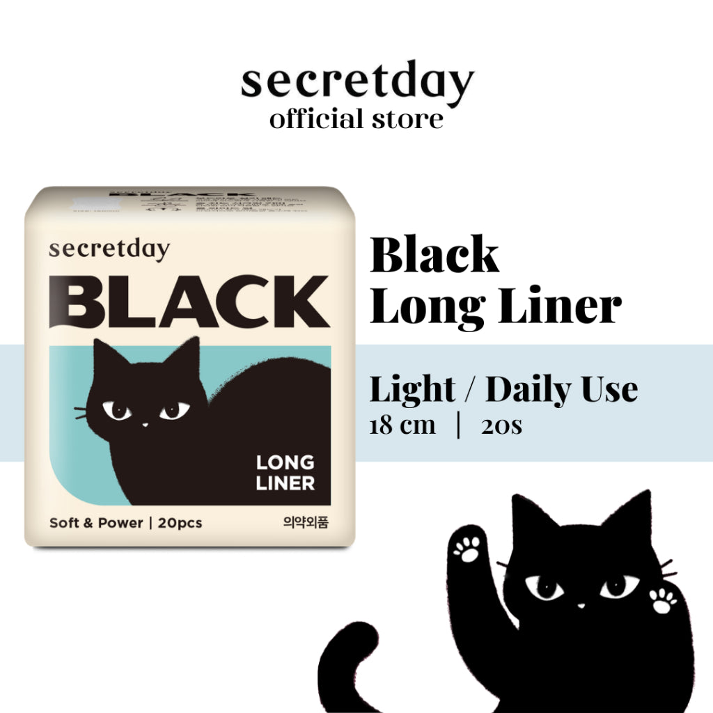 SECRETDAY Black Line Up Sanitary Pad | Strong Absorption | Prevent Leakage | Soft | Feminine Care