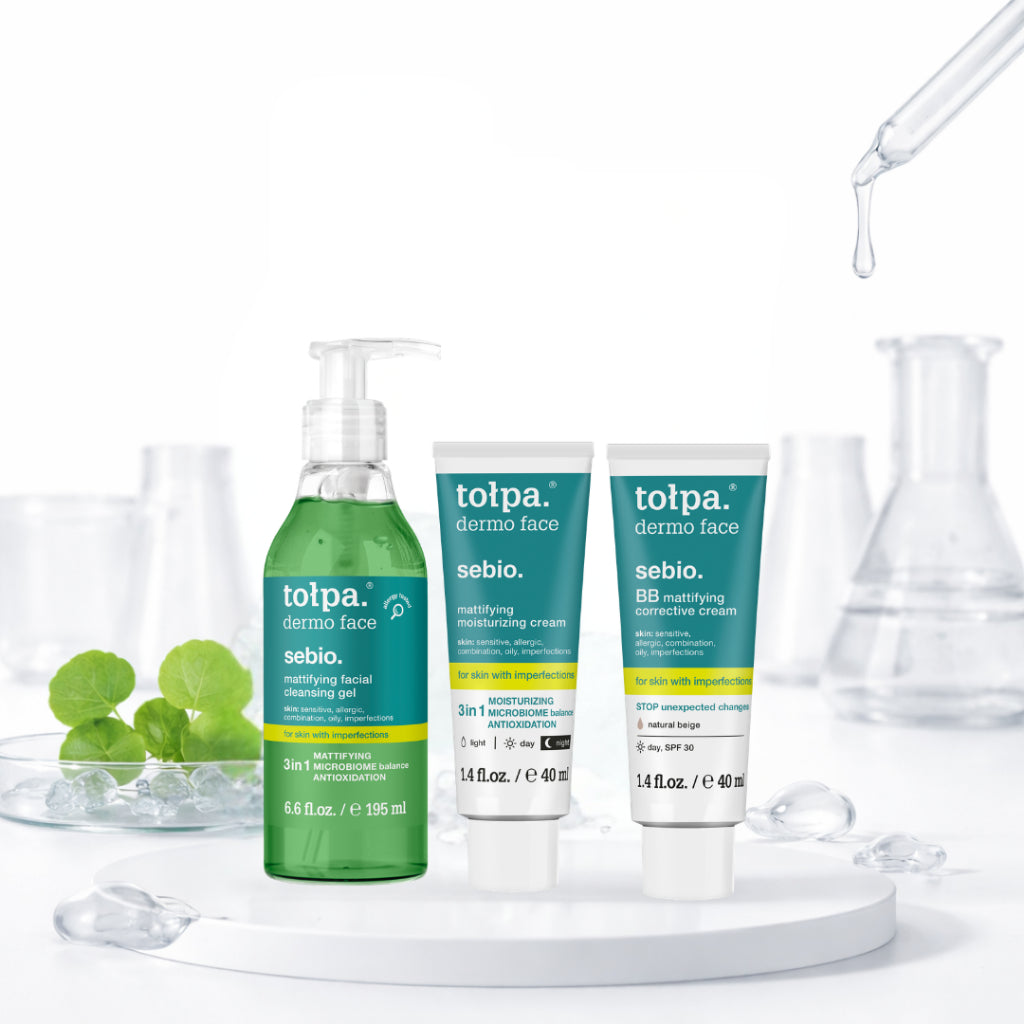 Tolpa Sebio. Oil Control Skincare Set | Cleanser | Micellar Water | Mattifying Cream