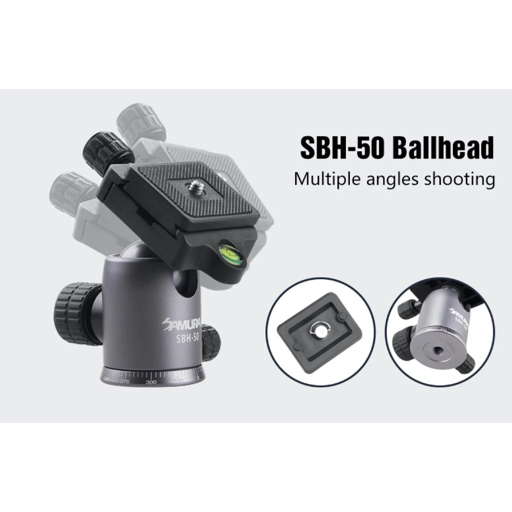Samurai Outdoor X-Atomic Plus Detachable Monopod (with SBH-50 Ballhead, Black)