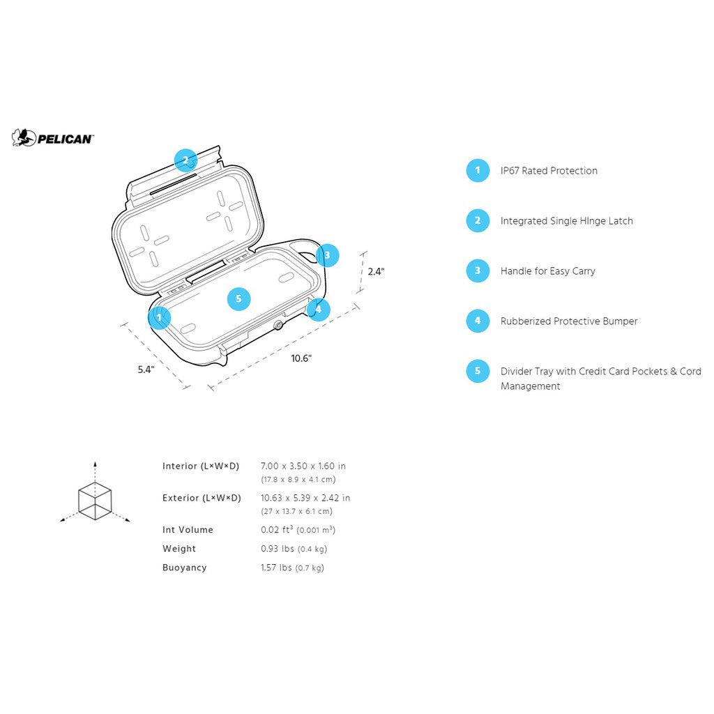 Pelican G40 Personal Utility Go Case - Assorted Colours