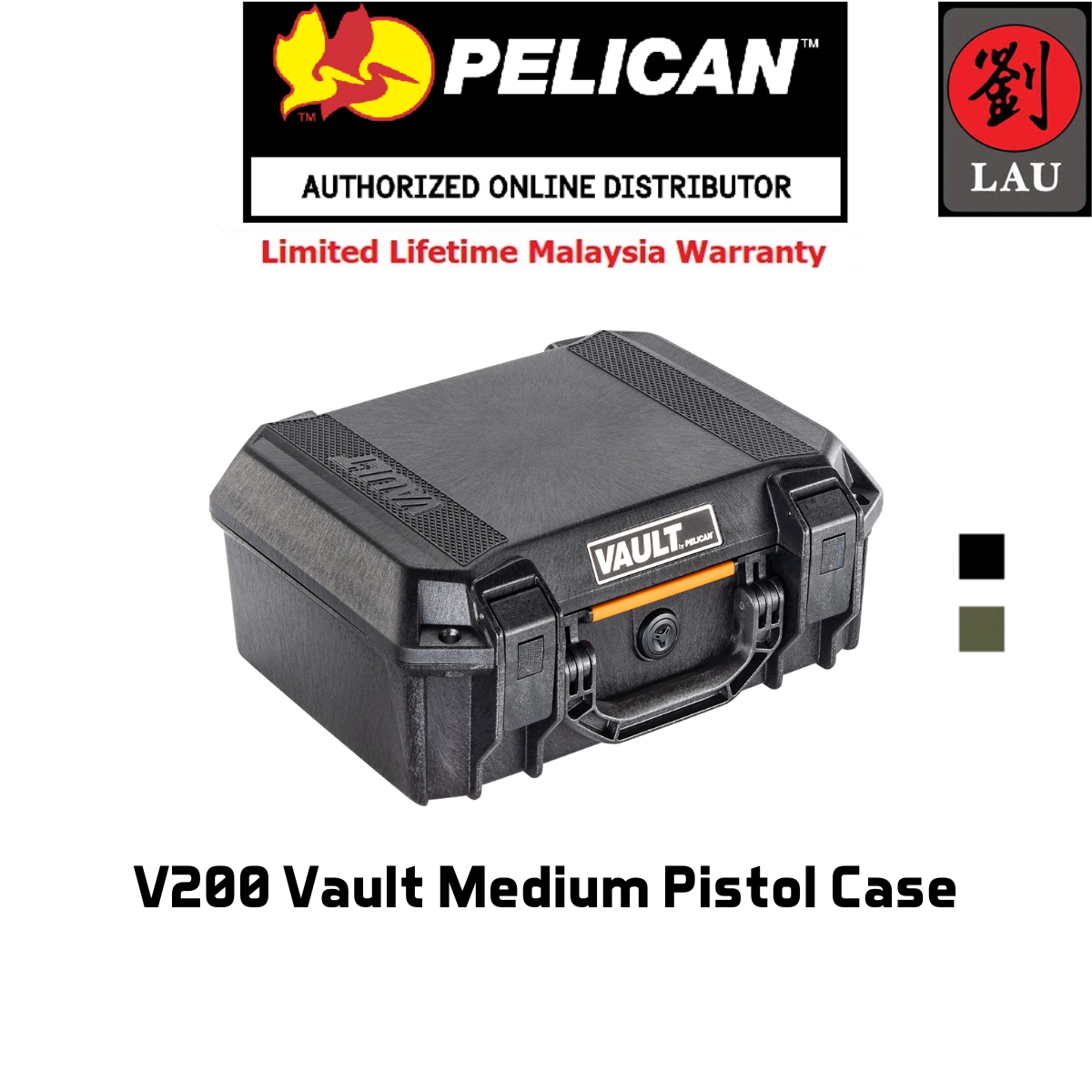 Pelican V200 Vault Medium Case - Black